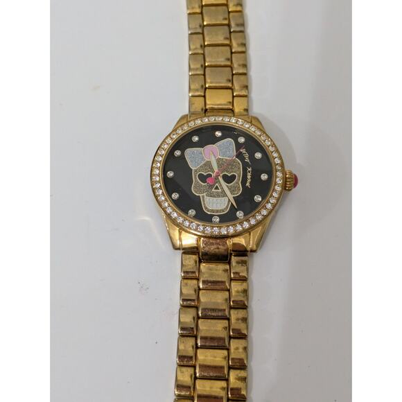 Betsey Johnson‎ Watch Women's BJ00190-44 Glitter Skull Bling Gems - Picture 2 of 7